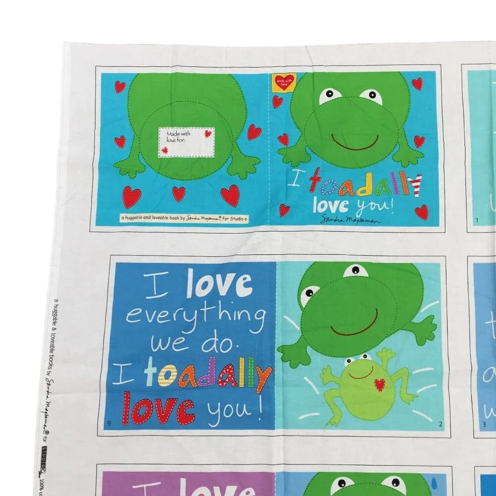 Studio E Huggable & Loveable I Toadally‎ Love You Soft Book Fabric Panel 44x35